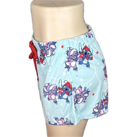 Disney XL Blue Lilo & Stitch Skating Graphic Velour Short Sleeve & Short PJ Set - Picture 9 of 10